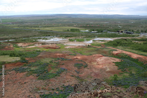 Geothermalgebiet am großen Geysir und Strokkur in Südisland photo