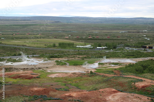 Geothermalgebiet am großen Geysir und Strokkur in Südisland photo