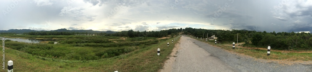 panoramic view of the  along green road 