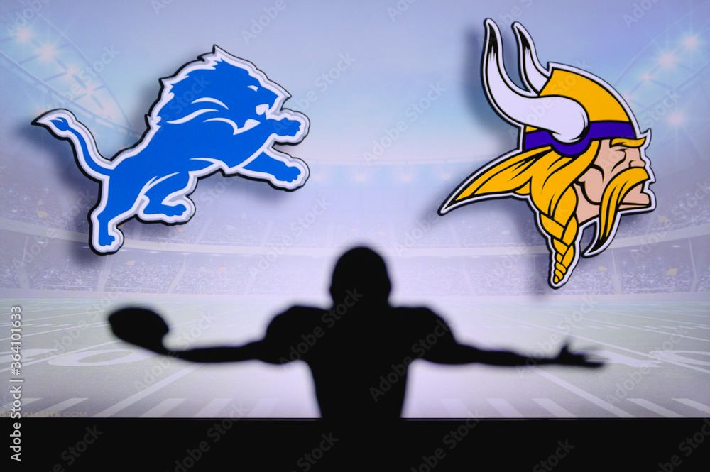 Detroit Lions vs. Minnesota Vikings . NFL Game. American Football