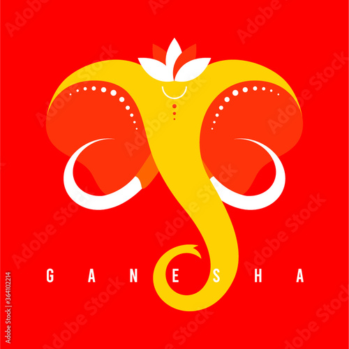 indian festival happy ganesh chaturthi vector template