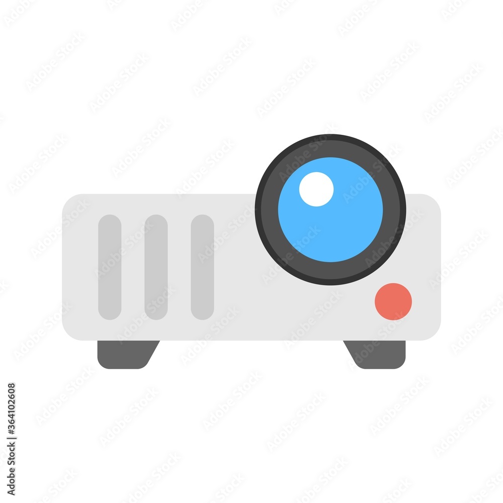 Projector icon illustration in flat design style. Business presentation sign. Projector icon illustration in flat design style. Business presentation sign.