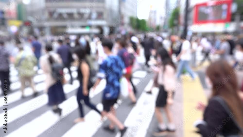 東京 渋谷スクランブル交差点 2020年7月 休日 コロナ禍 ぼかし スロー 8倍速 東京 渋谷スクランブル交差点 2020年7月 休日 コロナ禍 ぼかし スロー 8倍速