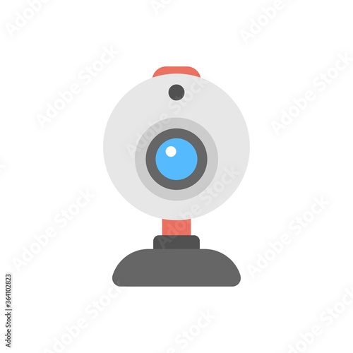 Webcam icon illustration in flat design style. PC camera sign.