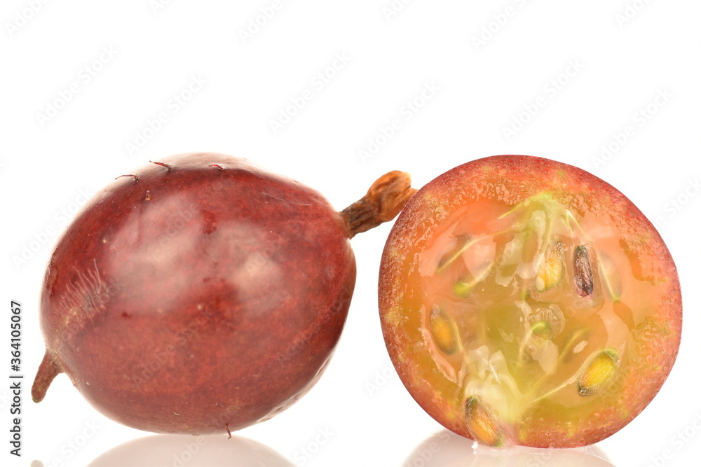 Fototapeta premium Ripe juicy organic agrus, close-up, isolated on white.