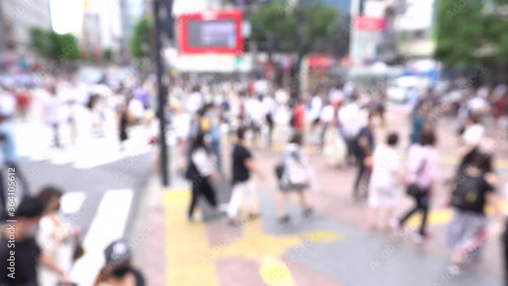 東京 渋谷スクランブル交差点 2020年7月 休日 コロナ禍 ハイアングル ぼかし スロー 8倍速 東京 渋谷スクランブル交差点 2020年7月 休日 コロナ禍 ハイアングル ぼかし スロー 8倍速
