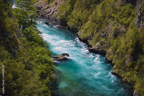 Turquoise Pivka River in Montenegro.