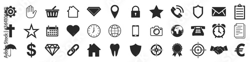 Popular web icons. Set of black conceptual icons. Vector icons