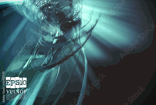 Abstract technology concept background, vector 3D illustration