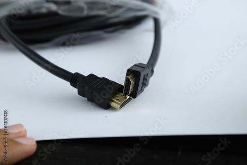 HHDMI cable connector on white background.