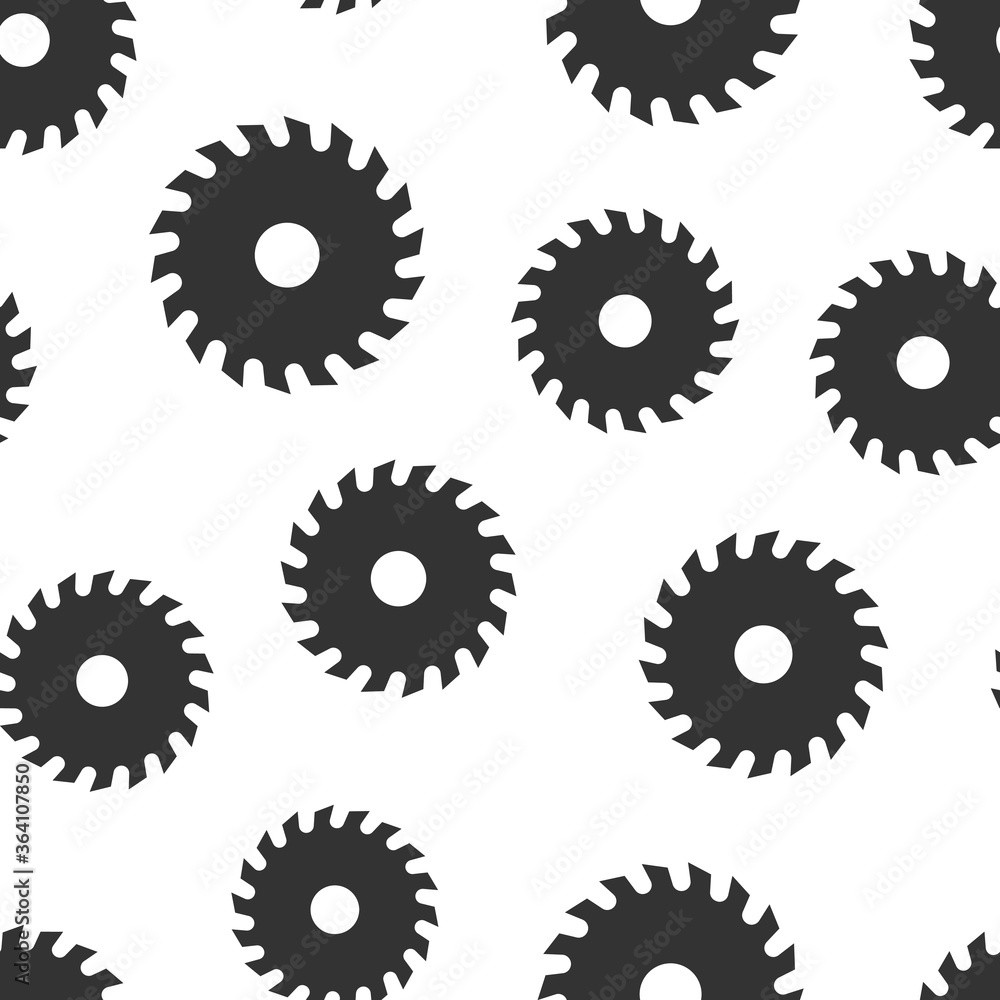 Saw blade icon in flat style. Circular machine vector illustration on white isolated background. Rotary disc seamless pattern business concept. Saw blade icon in flat style. Circular machine vector illustration on white isolated background. Rotary disc seamless pattern business concept.