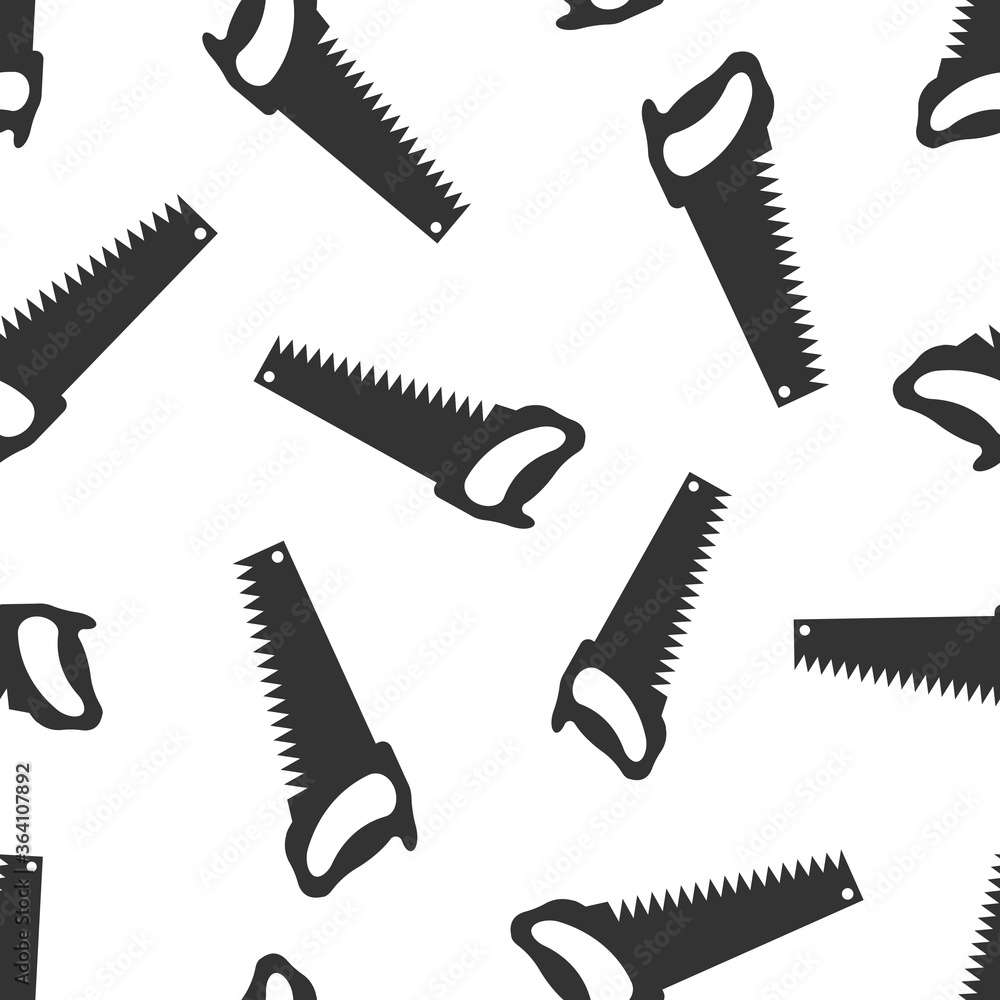 Saw blade icon in flat style. Working tools vector illustration on white isolated background. Hammer seamless pattern business concept. Saw blade icon in flat style. Working tools vector illustration on white isolated background. Hammer seamless pattern business concept.