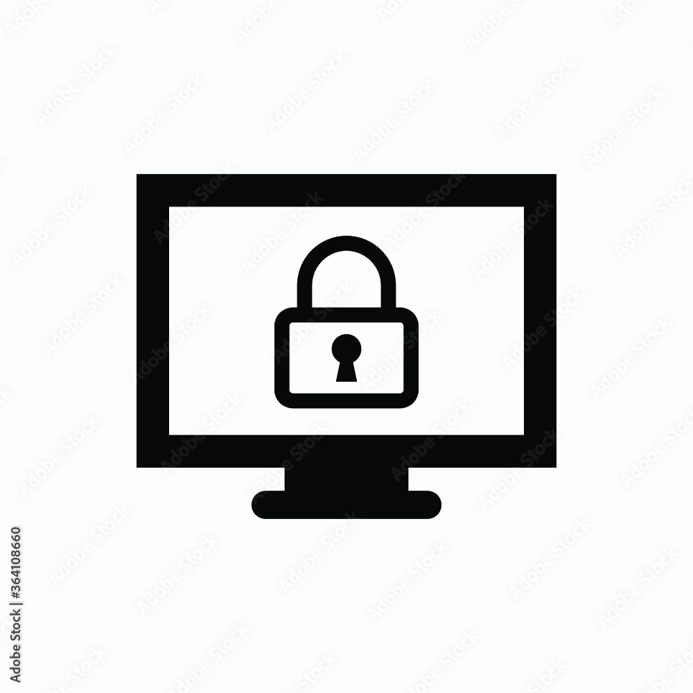 lock computer icon vector lock computer icon vector