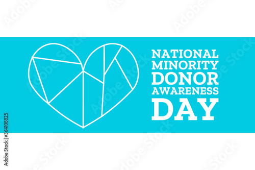 National Minority Donor Awareness Day. August 1. Holiday concept. Template for background, banner, card, poster with text inscription. Vector EPS10 illustration.