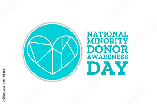 National Minority Donor Awareness Day. August 1. Holiday concept. Template for background, banner, card, poster with text inscription. Vector EPS10 illustration.