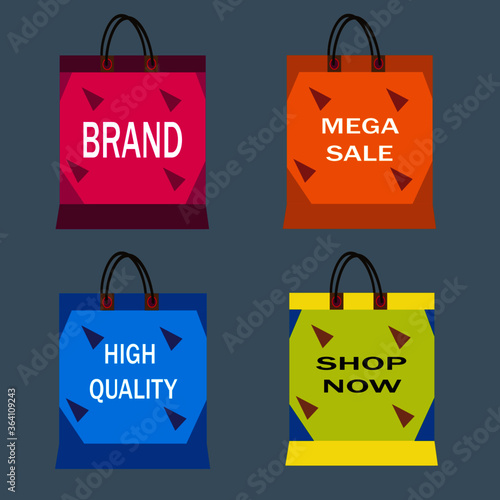 shopping bag design vector illustration 3D realistic , template corporate logo design business empty isolated white background
