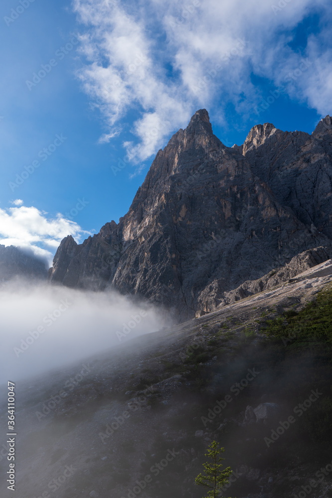 Sexten Dolomites Mountain Einserkofel in South Tyrol, Italy
