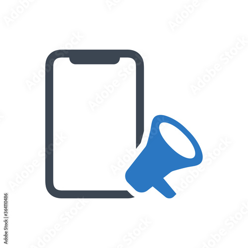 Mobile Marketing Icon. seo, promoting (vector illustration)