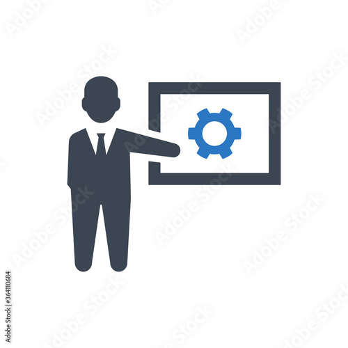 Training Lecture Icon. presentation, business, tutoring (vector illustration)