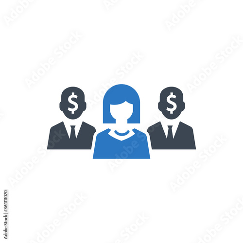 Financial Expert Icon. investors, crowdfunding, Advisers (vector illustration)