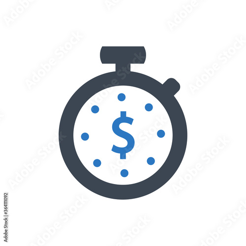 Investment Time Plan Icon. budget, time, plan (vector illustration)
