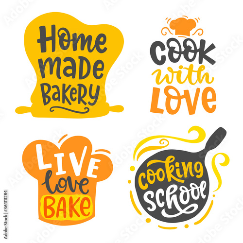Home made bakery, culinary logotype set