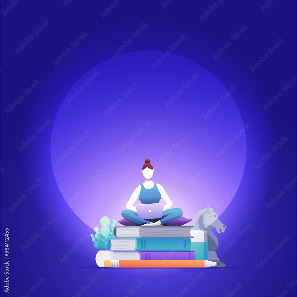 Online education, self learning concept vector illustration Online education, self learning concept vector illustration