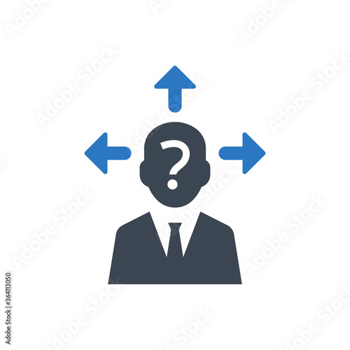 Confusion Icon. business, choice, direction (vector illustration)