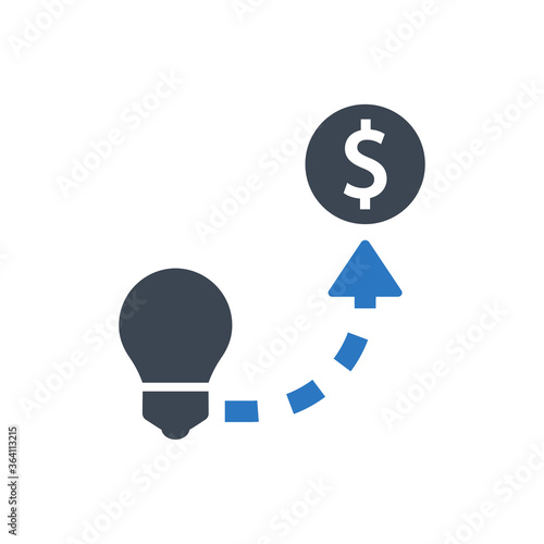 Money Making Idea Icon. Creative, strategy, tactics (vector illustration)