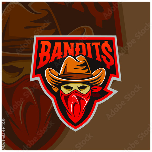 Cowboy mascot logo in vector
