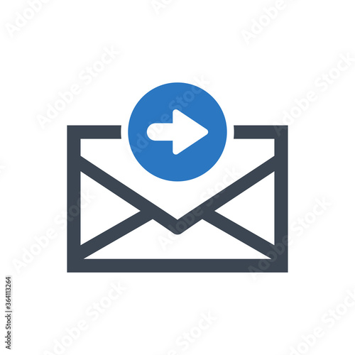 Sending Mail Icon. email, message, letter, sent (vector illustration)