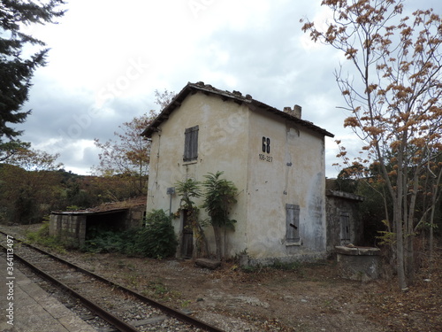 Old abandoned roadhouse in Sardinia, Italy photo