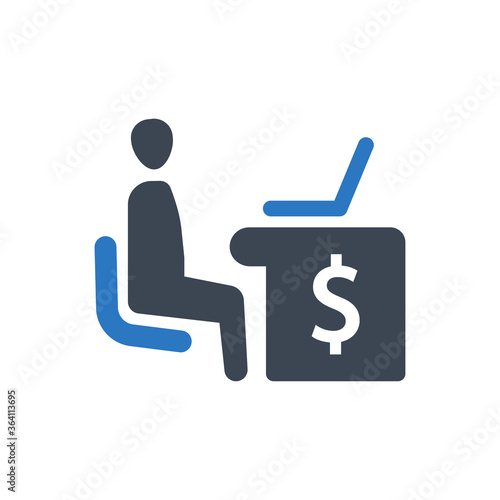 Accountant Icon. audit, paymaster (vector illustration)
