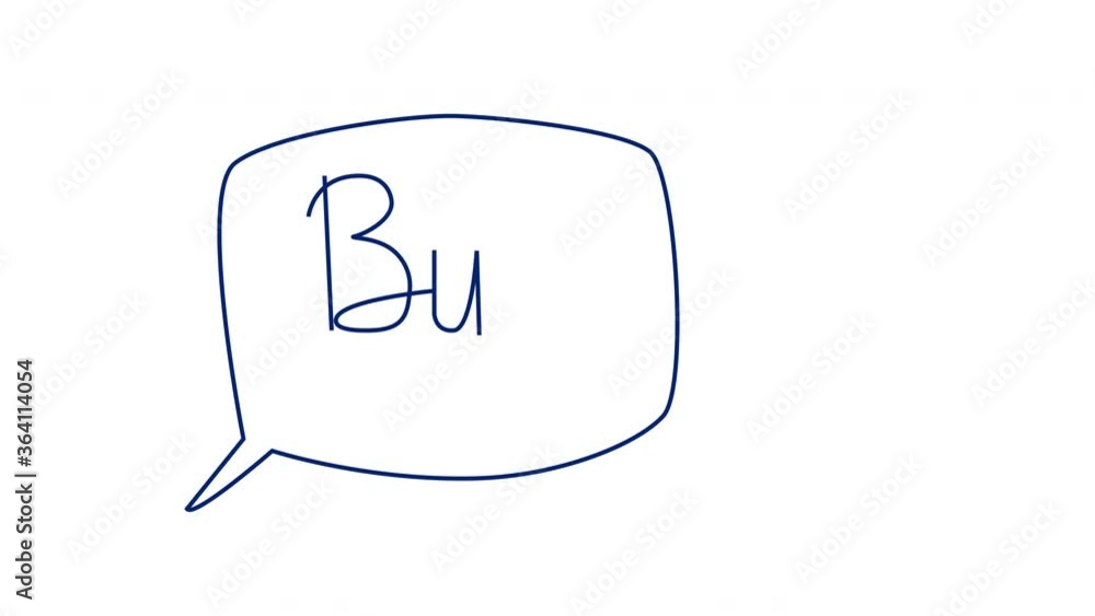 Self drawing animation of hand written BYE! text. Goodbye. Chat, message, bubble, departure, leave. Copy space. White background. Self drawing animation of hand written BYE! text. Goodbye. Chat, message, bubble, departure, leave. Copy space. White background.