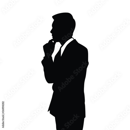 Young business man silhouette vector	
