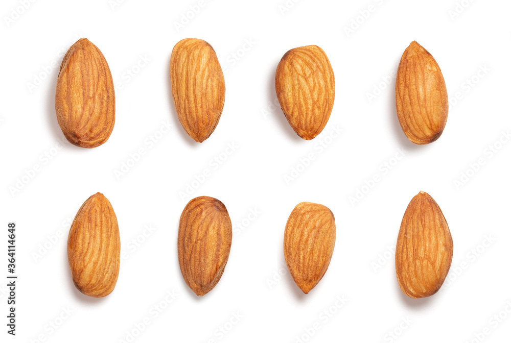 Almonds isolated on white background Almonds isolated on white background
