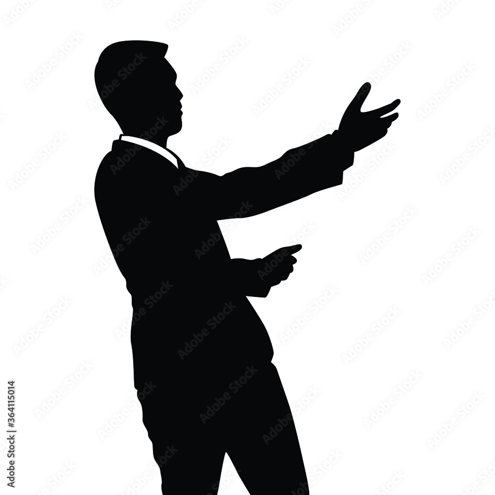 Young business man silhouette vector	

