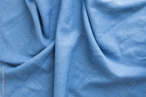 Blue Fabric texture and background.