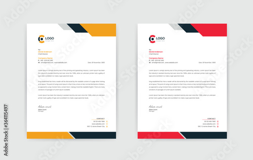 Abstract Corporate Business Style Letterhead Design Vector Template For Your Project. Simple And Clean Print Ready Design,Elegant Flat Design Vector Illustration.