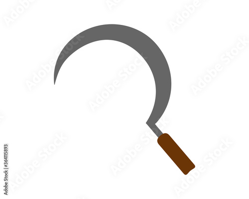 Doodle sickle icon isolated on white. Vector stock illustration. EPS 10 photo