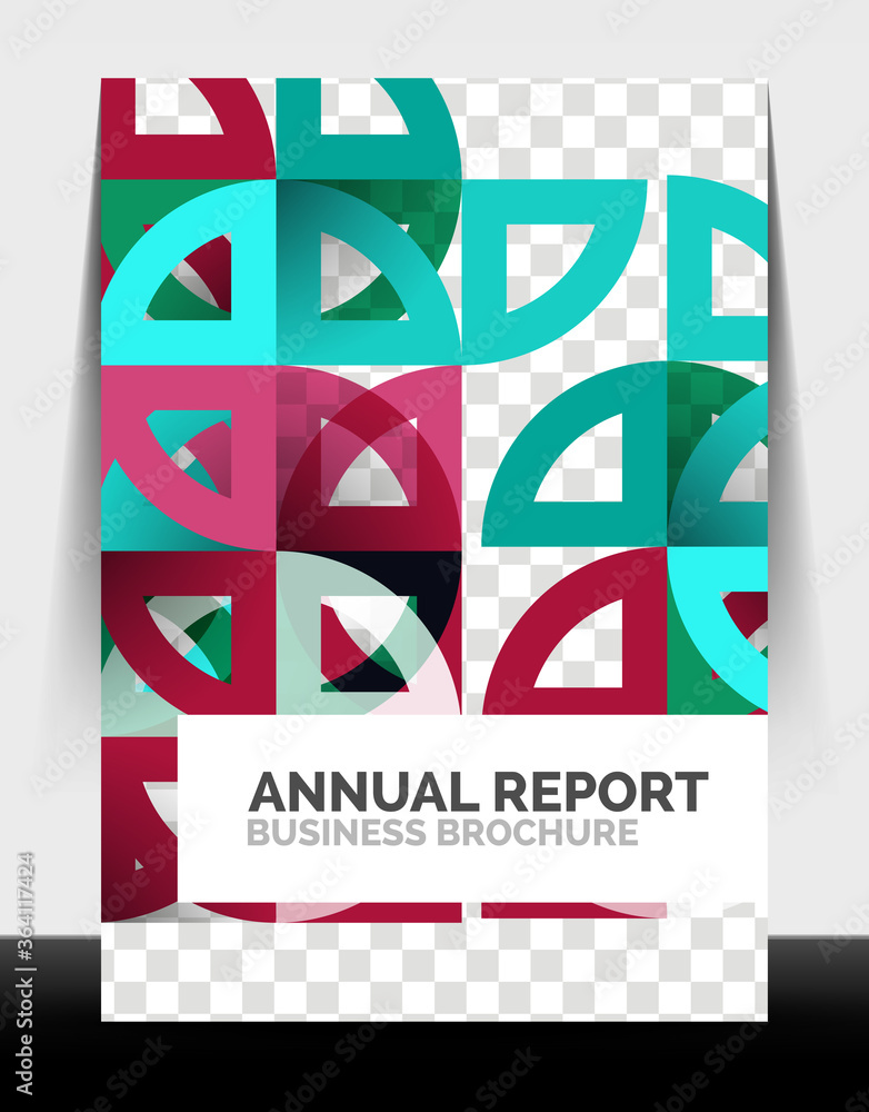 Business flyer annual report, circle and triangle shapes modern design Business flyer annual report, circle and triangle shapes modern design