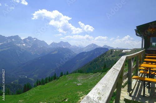 view from a cabin in the karwendel mountains, tirol, austria