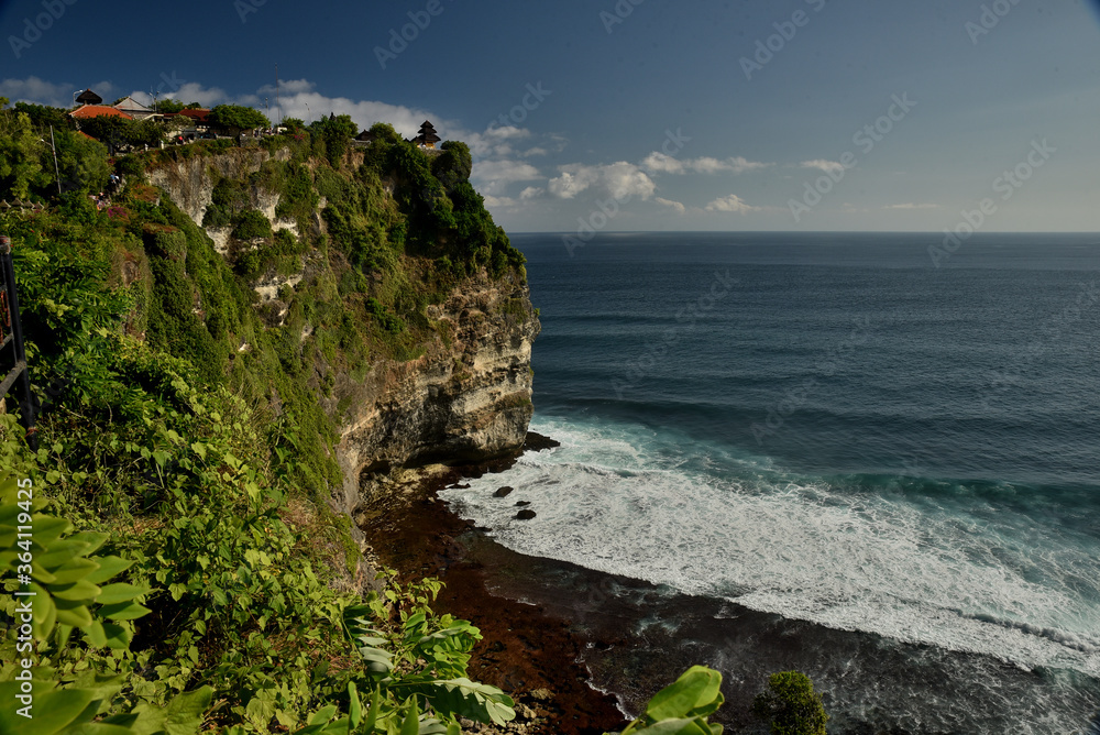 Beautiful landscape view from the Pura Uluwatu temple at Bali island, Indonesia