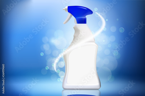 Realistic cleaner pack. Cleaner bottle Product for Template for Ads or Magazine Background. vector 3d illustration.