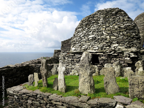 Quadro su tela Remains of the Skellig Michael monastery on Skellig Michael, Ireland