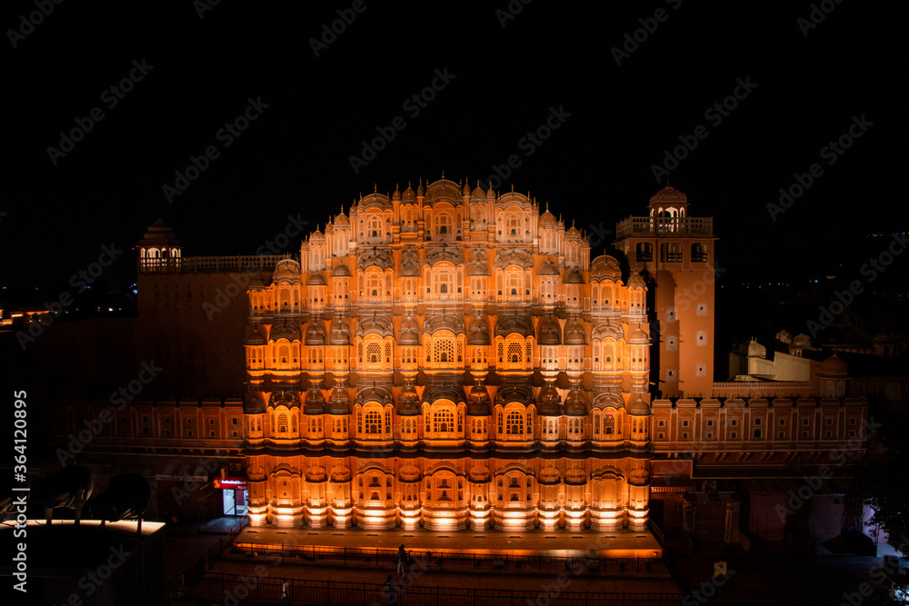 Hawa mahal with night lights