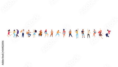 Dancing people vector isolated illustration. Musicians flat illustration