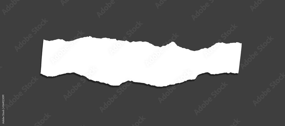 White ripped note, notebook paper stuck with sticky tape on black background. White ripped note, notebook paper stuck with sticky tape on black background.