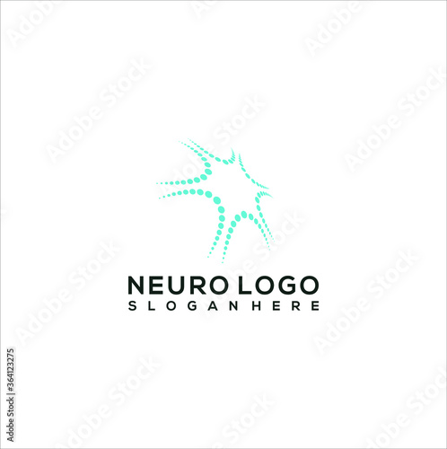 Simple neuro logo design vector concept