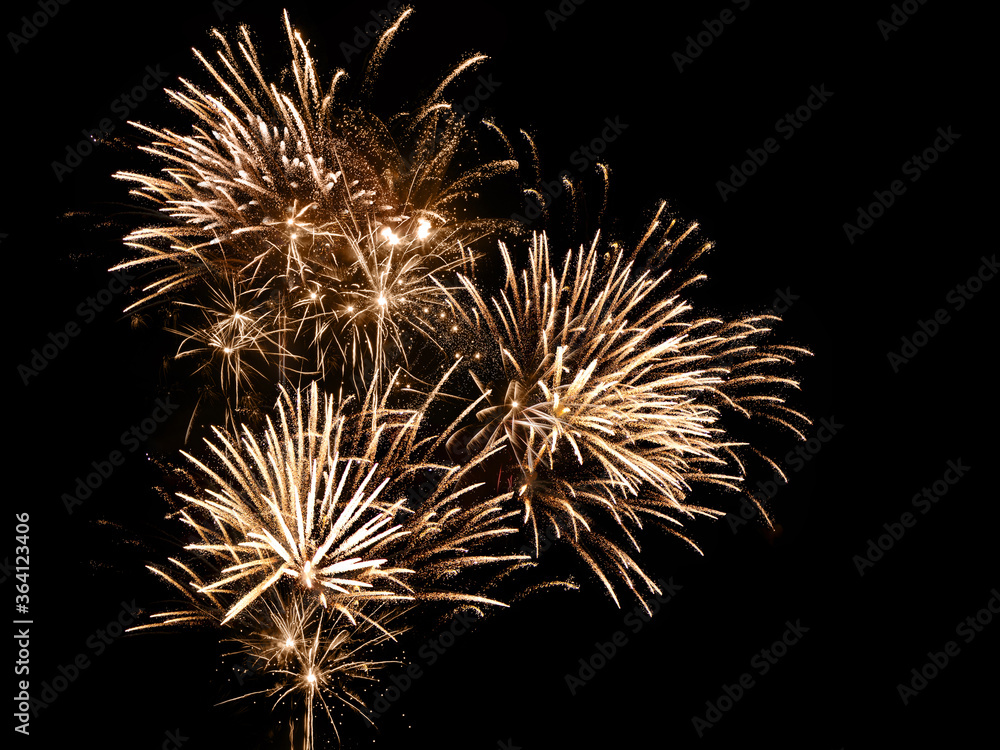 Explosive fireworks display fills the night sky on New Year's Eve Explosive fireworks display fills the night sky on New Year's Eve